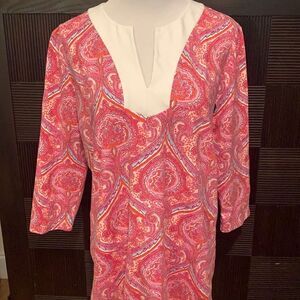 J. McLaughlin pink paisley tunic style top